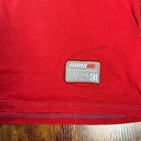 MENS USED VINTAGE 2000'S Y2K NIKE CENTER CHECK JUST DO IT RED‎ SHIRT SIZE XXL - Picture 2 of 7